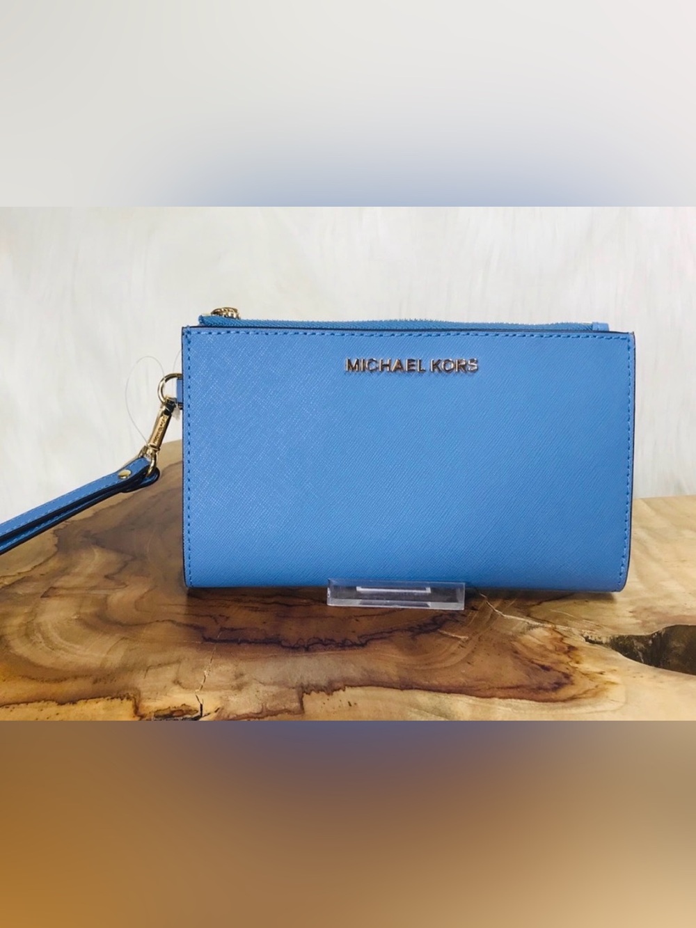 Michael Michael Kors NWT Jet Set Travel Double Zip Wristlet in French Blue